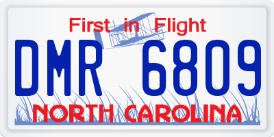 NC license plate DMR6809