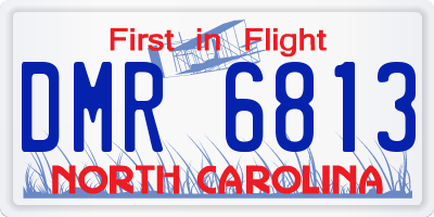 NC license plate DMR6813