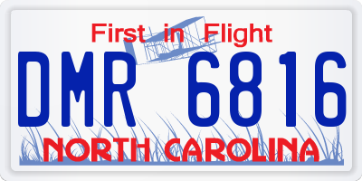 NC license plate DMR6816
