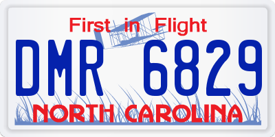 NC license plate DMR6829