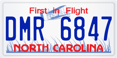 NC license plate DMR6847