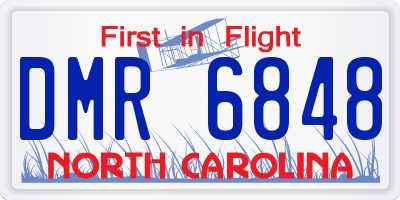 NC license plate DMR6848