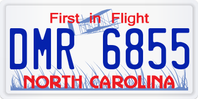 NC license plate DMR6855