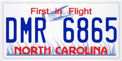 NC license plate DMR6865