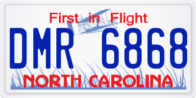 NC license plate DMR6868
