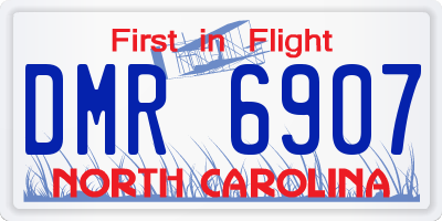 NC license plate DMR6907