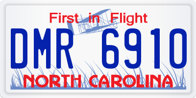 NC license plate DMR6910