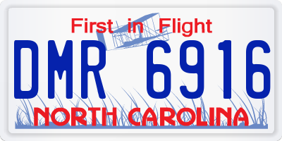 NC license plate DMR6916