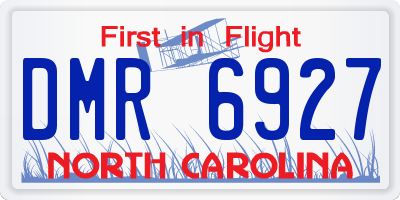 NC license plate DMR6927