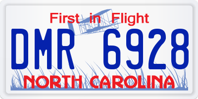 NC license plate DMR6928