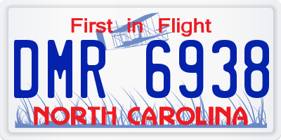 NC license plate DMR6938