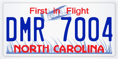 NC license plate DMR7004
