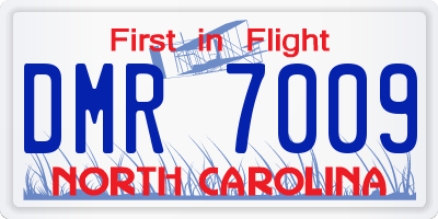 NC license plate DMR7009