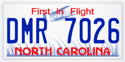 NC license plate DMR7026