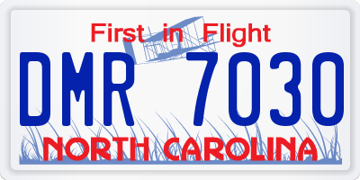 NC license plate DMR7030