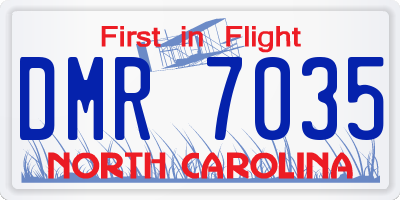 NC license plate DMR7035