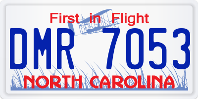 NC license plate DMR7053
