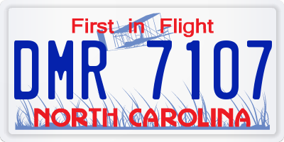 NC license plate DMR7107