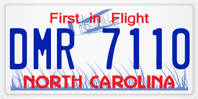 NC license plate DMR7110