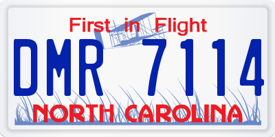 NC license plate DMR7114