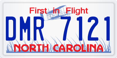 NC license plate DMR7121