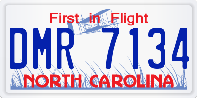 NC license plate DMR7134