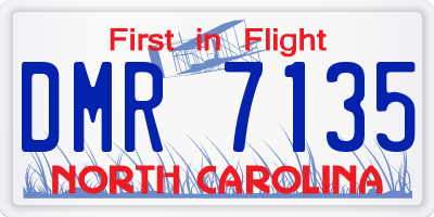NC license plate DMR7135