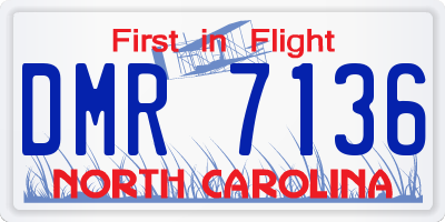 NC license plate DMR7136