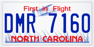 NC license plate DMR7160