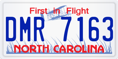 NC license plate DMR7163