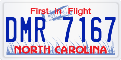 NC license plate DMR7167