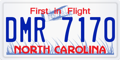 NC license plate DMR7170