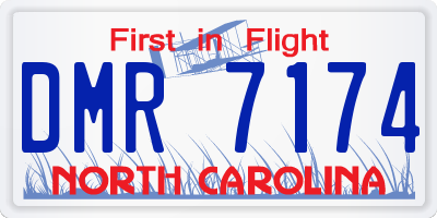 NC license plate DMR7174