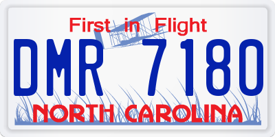 NC license plate DMR7180