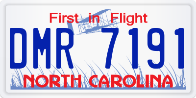 NC license plate DMR7191