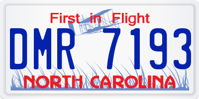 NC license plate DMR7193