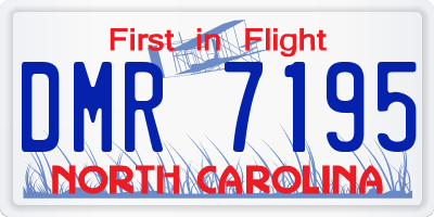 NC license plate DMR7195