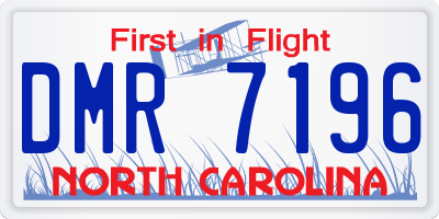 NC license plate DMR7196