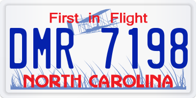 NC license plate DMR7198