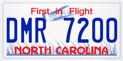 NC license plate DMR7200