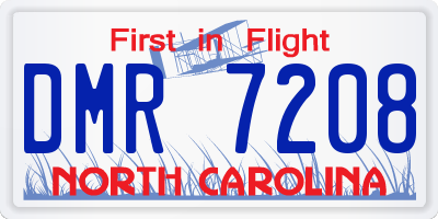 NC license plate DMR7208