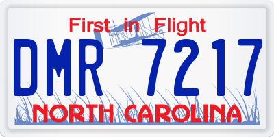 NC license plate DMR7217