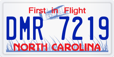 NC license plate DMR7219