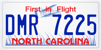 NC license plate DMR7225