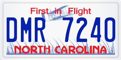 NC license plate DMR7240