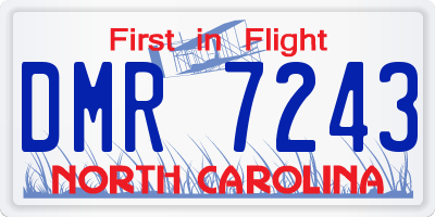 NC license plate DMR7243