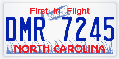 NC license plate DMR7245