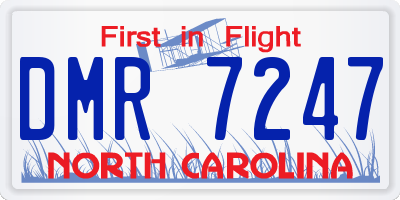 NC license plate DMR7247