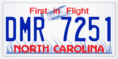 NC license plate DMR7251