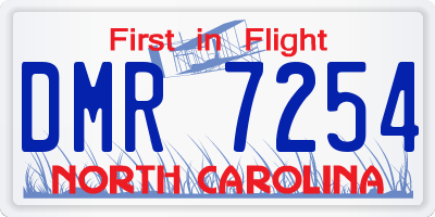 NC license plate DMR7254